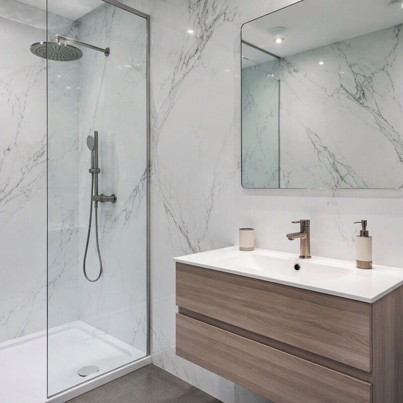 Waterproof SPC Wall Panels Stone Plastic Composite Core No Swelling Bathroom Kitchen Humid Climates Wall Cladding