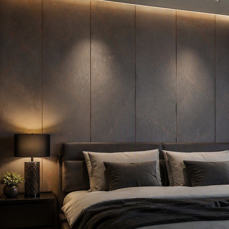 Multiple Colors PVC Stone Wall Panels 600mm Wide Waterproof Wall Board 5 Models