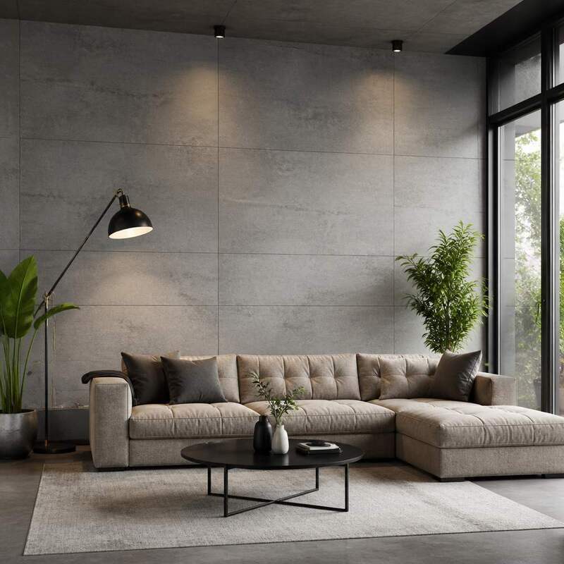 Dark Grey / Black Stone Pattern Large Board Wall Panel 1.2x2.44m Click Lock Wall Cladding Panels