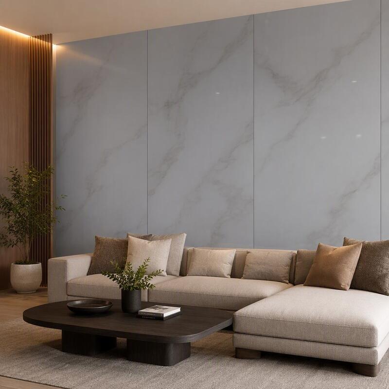 Waterproof SPC Wall Panels Stone Plastic Composite Core No Swelling Bathroom Kitchen Humid Climates Wall Cladding