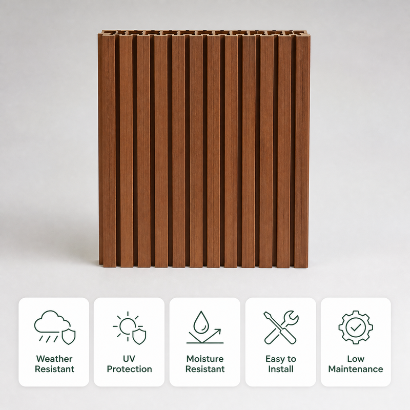 WPC Decorative Cladding Panels Exterior Wall Boards for Residential House Facade Outdoor