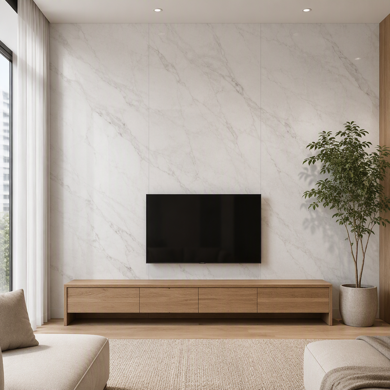 Flame Retardant B1 Rated SPC Wall Panels Self Extinguishing Test Report Available Stone Plastic Composite Cladding