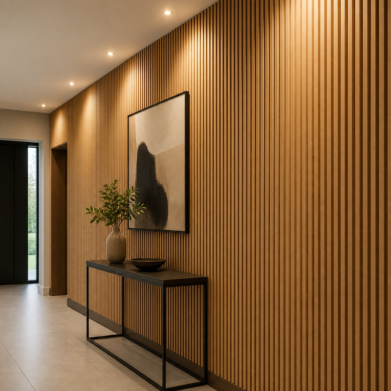 3D Modern Interior WPC Fluted Panel for TV Background Wall Decoration