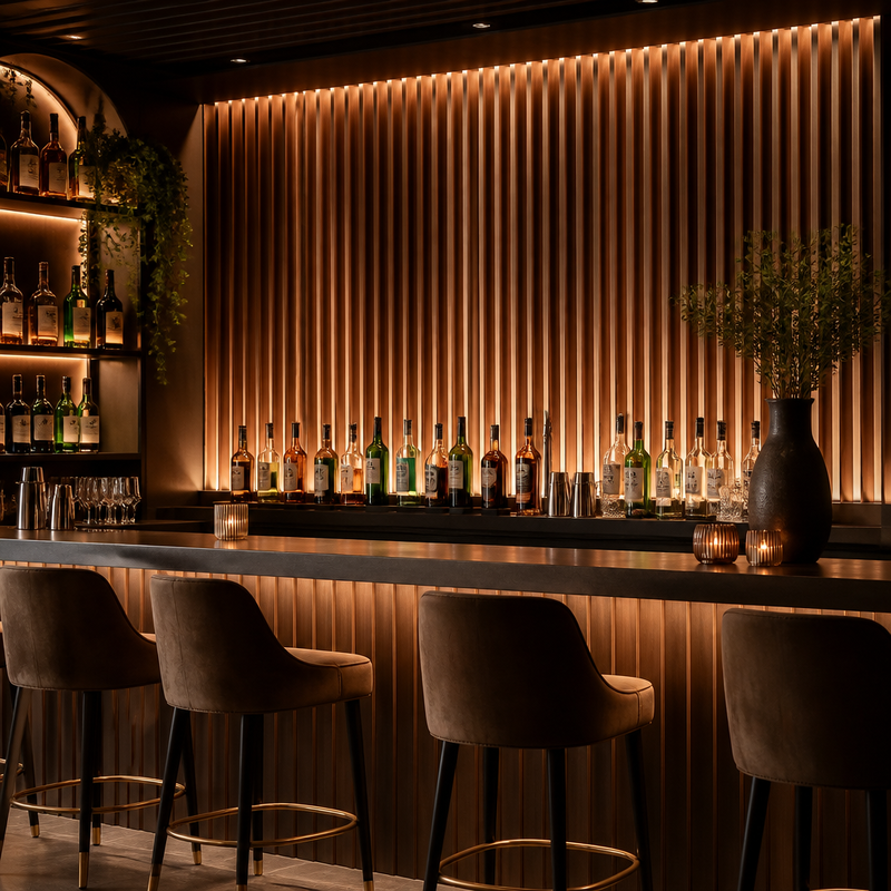 Commercial Fire Rated Fluted WPC Cladding for Hotel Restaurant Corridor Walls
