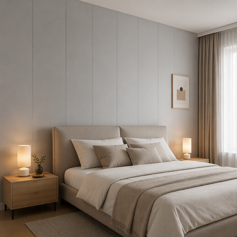 400mm Matte Skin-Feel PVC Wall Panel for Bedroom Soft Touch Wall Panel