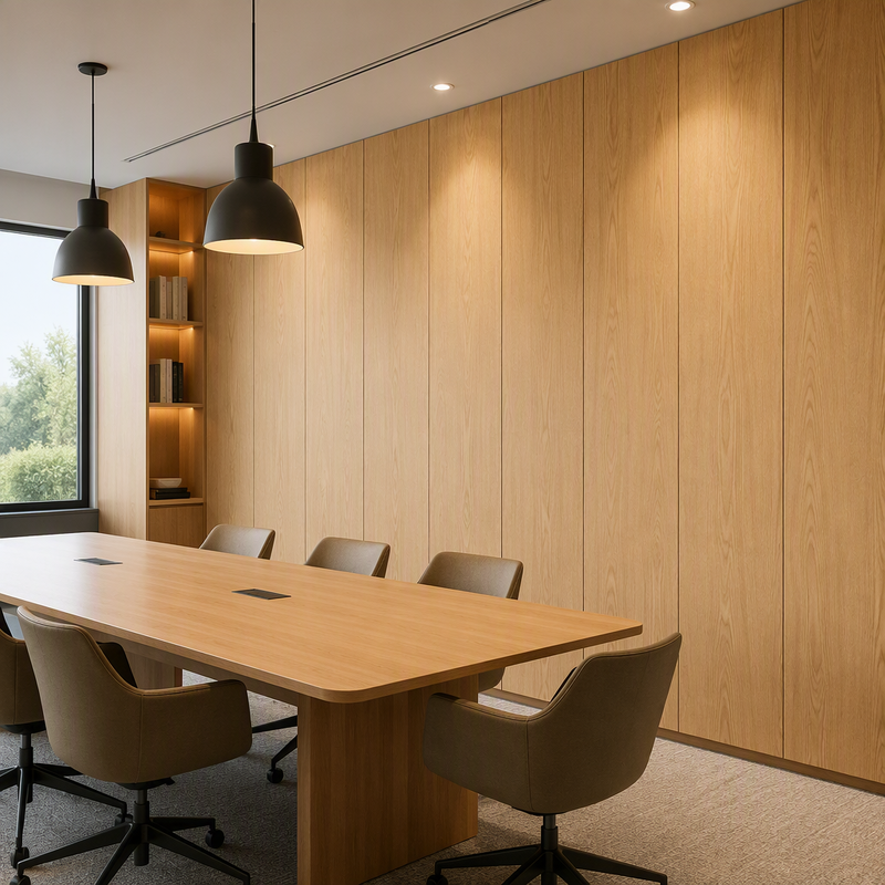 500mm V-Groove PVC Wall Panel for Office HD Film Waterproof Wall Panel