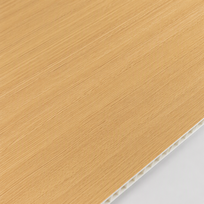 500mm Flat PVC Wall Panel for Hotel Film Wrapped Wood Grain Wall Panel