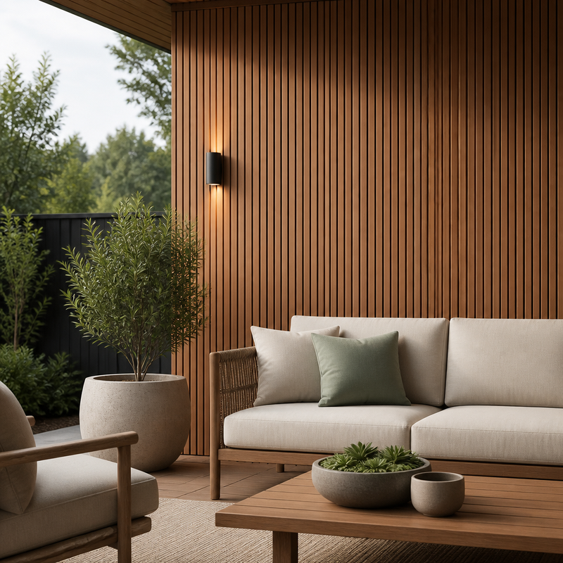 Fade Proof UV Resistant WPC Wall Boards for Outdoor Patio Garden Walls