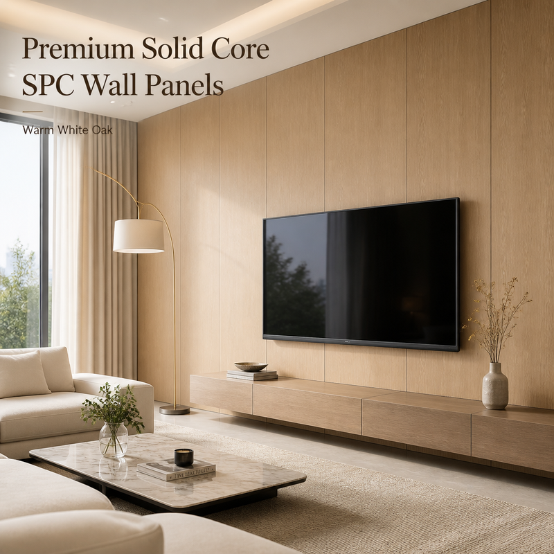 Oak Wood Look SPC Wall Panels for Living Room TV Accent Wall Decorative Cladding