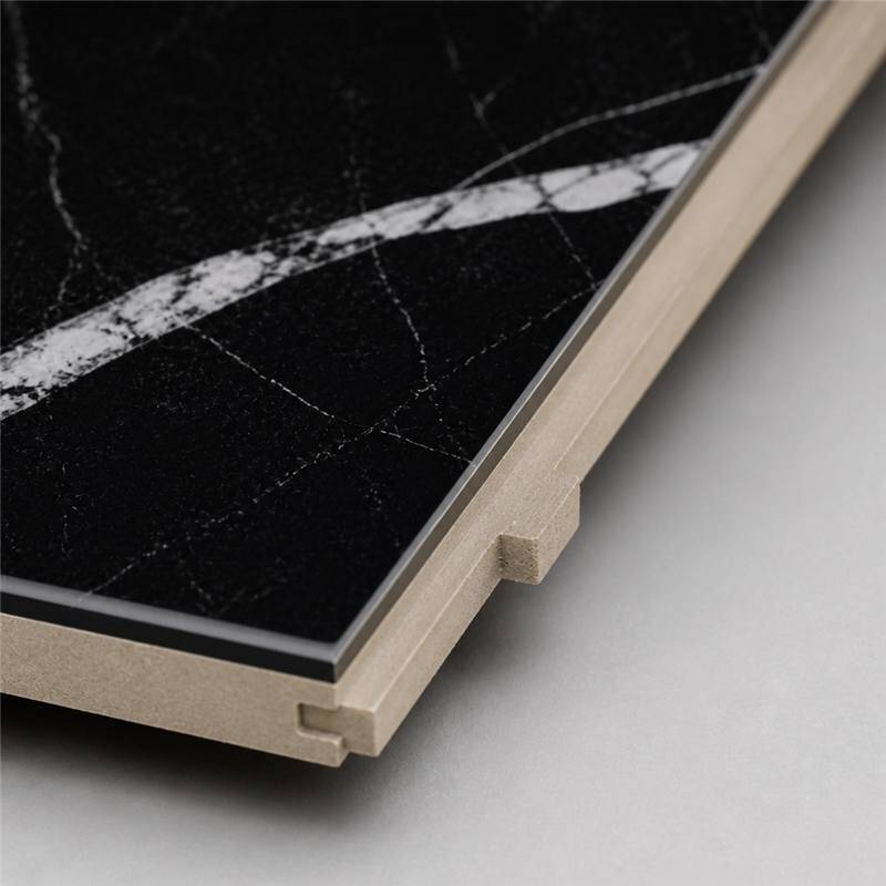High Gloss Mirror Marble SPC Wall Panels Black White Vein Waterproof Wall Cladding
