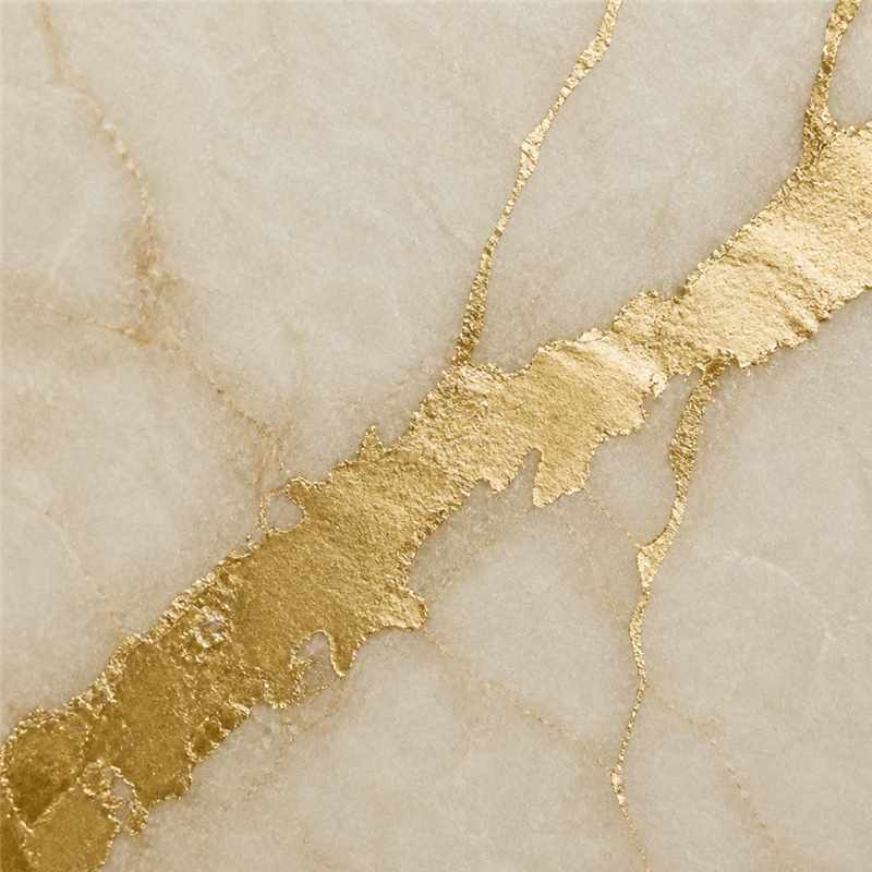 Gold Transfer Film Marble SPC Wall Panels Ivory Metal Vein Waterproof Wall Cladding