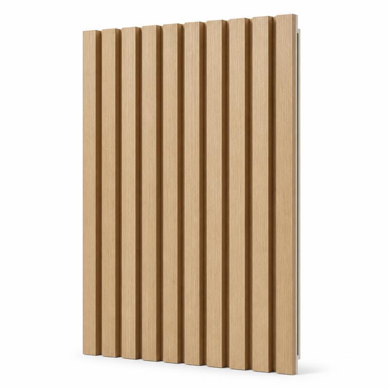 Fluted Ribbed SPC Wall Panels Light Oak Slat V Groove Waterproof Interior Cladding
