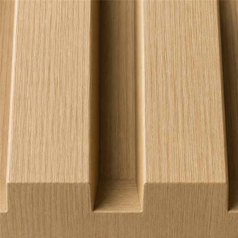 Fluted Ribbed SPC Wall Panels Light Oak Slat V Groove Waterproof Interior Cladding