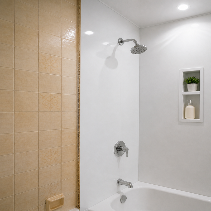 9mm Waterproof PVC Wall Panel 500mm Wide Mold Resistant for Rental Bathroom Kitchen Remodel
