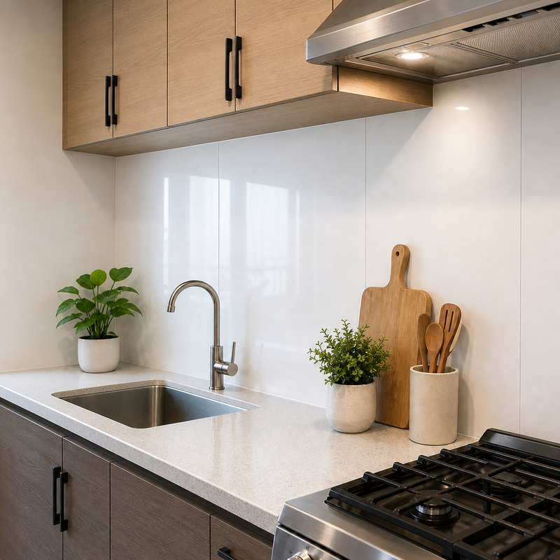 9mm Waterproof PVC Wall Panel 500mm Wide Mold Resistant for Rental Bathroom Kitchen Remodel