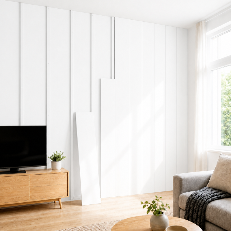 8mm Quick Install PVC Wall Panel 400mm Wide Waterproof for Rental Apartment Renovation