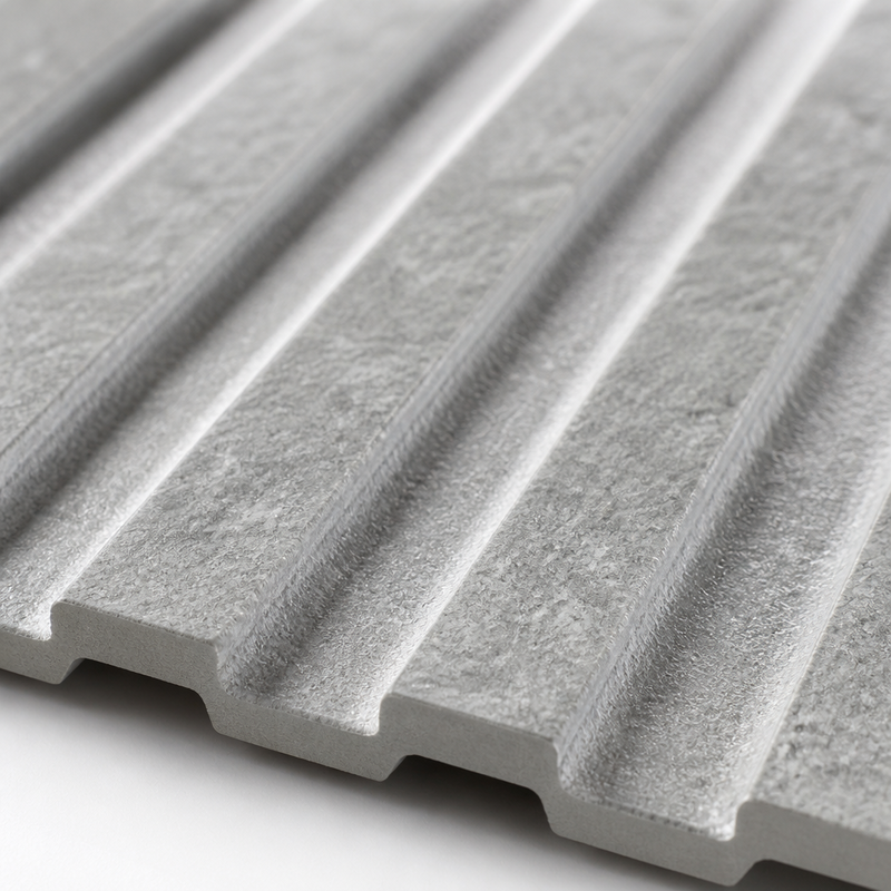 9mm Ribbed 3D PVC Wall Panel 500mm Wide Textured for Hotel Lobby Accent Wall