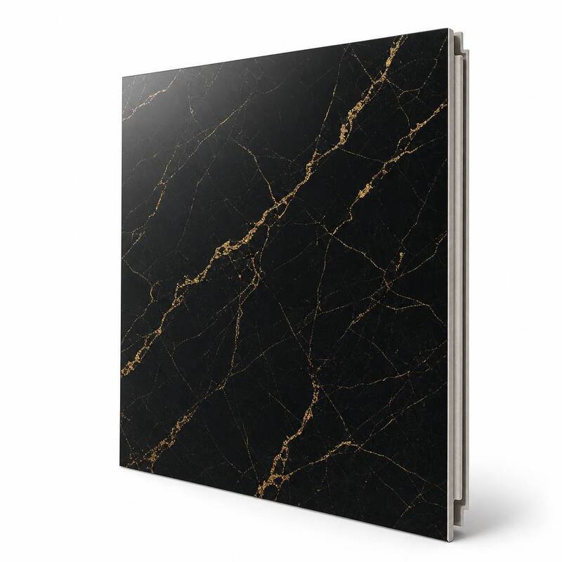 Black Portoro Gold Vein Marble SPC Wall Panels Waterproof Interior Wall Cladding