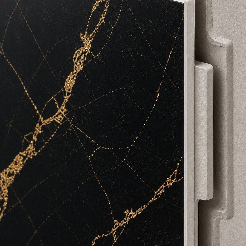 Black Portoro Gold Vein Marble SPC Wall Panels Waterproof Interior Wall Cladding