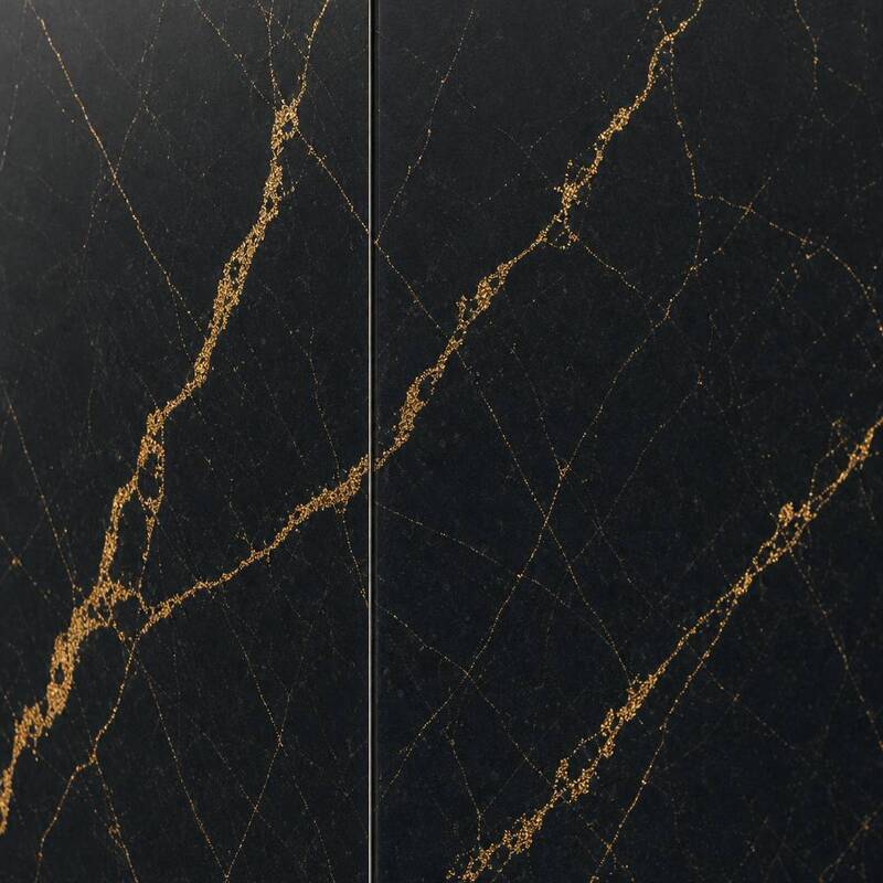 Black Portoro Gold Vein Marble SPC Wall Panels Waterproof Interior Wall Cladding