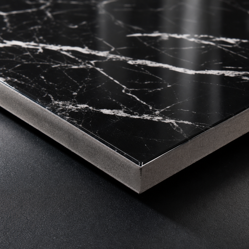 9mm Marble Look PVC Wall Panel 800mm Wide High Gloss for Hotel Lobby Feature Wall