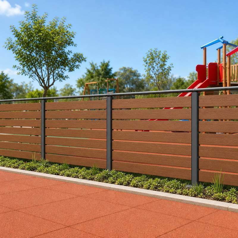 WPC Fence Panel for School Kindergarten Outdoor Playground Safety Fence Wall Cladding