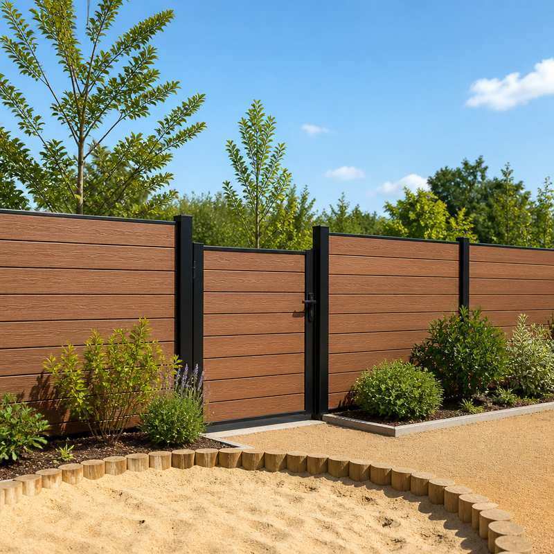 WPC Fence Panel for School Kindergarten Outdoor Playground Safety Fence Wall Cladding