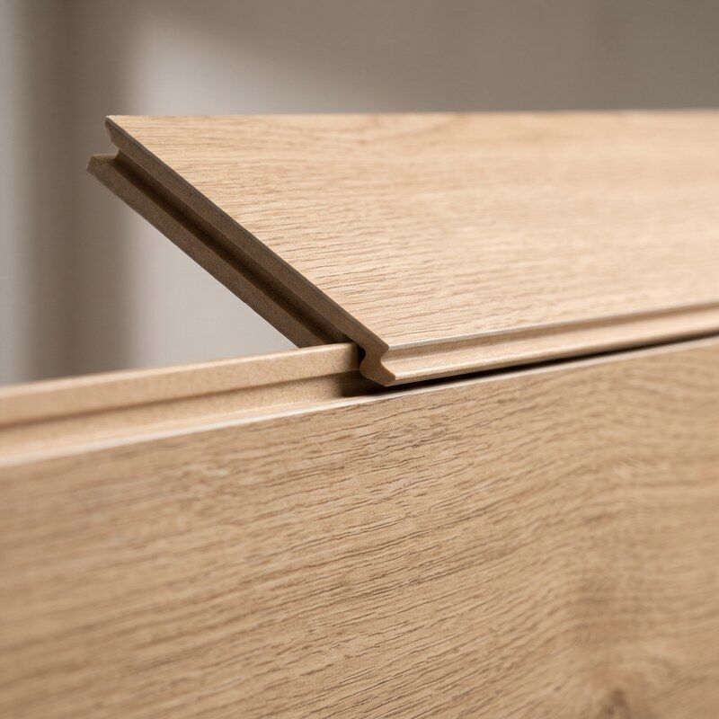 Light Oak SPC Wall Panels Office Fit Out Waterproof Interior Feature Wall Cladding