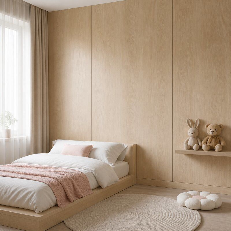 E0 Low Emission SPC Wall Panels Kids Room Nursery Safe Indoor Wall Cladding Easy Clean