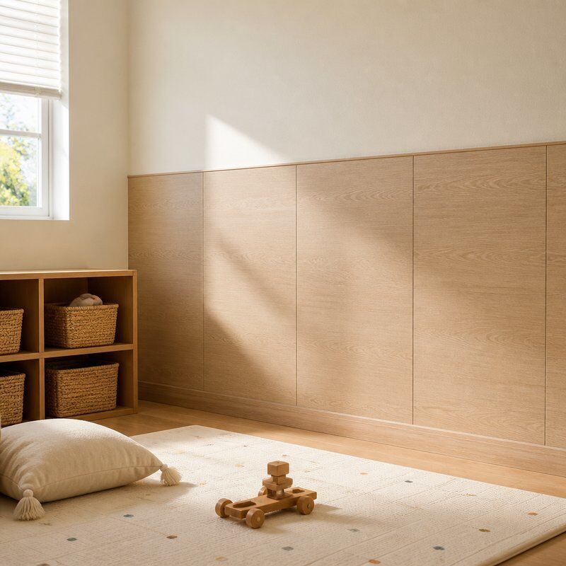 E0 Low Emission SPC Wall Panels Kids Room Nursery Safe Indoor Wall Cladding Easy Clean