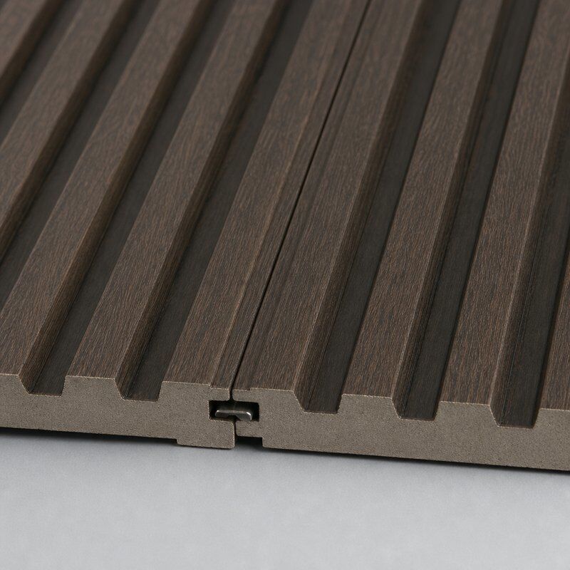 WPC Fluted Wall Panel Dark Oak for Home Theater and Media Room Feature Wall