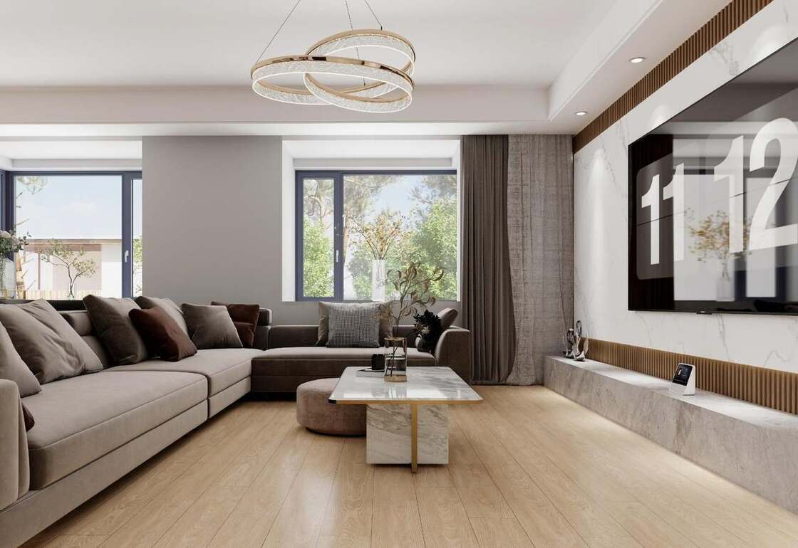 Natural Oak And Grey Oak SPC Flooring Waterproof Rigid Core Click Lock Plank 1220x180mm