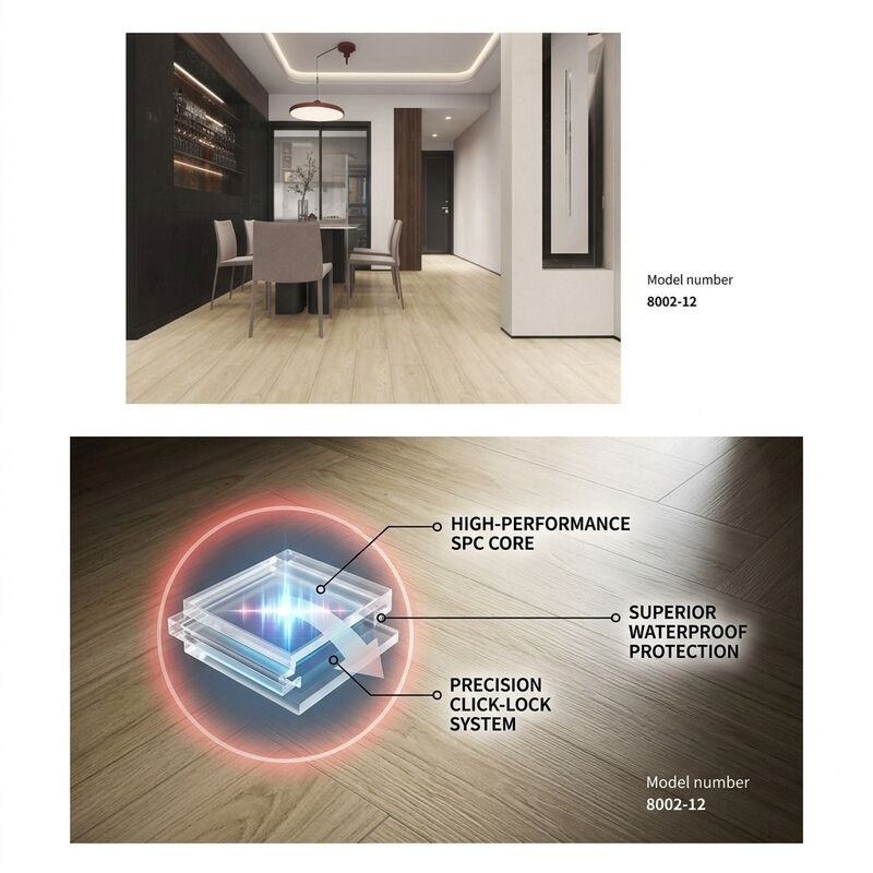 4mm Herringbone SPC Flooring Click Lock Waterproof Rigid Core 600x120mm 16 Colors