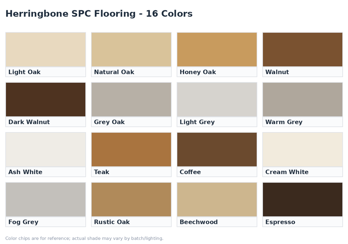 4mm Herringbone SPC Flooring Click Lock Waterproof Rigid Core 600x120mm 16 Colors