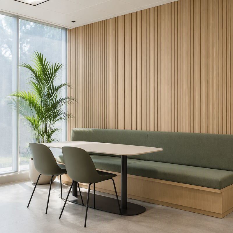 WPC Fluted Wall Panel for Office Corridor and Lift Lobby Interior Wall Cladding