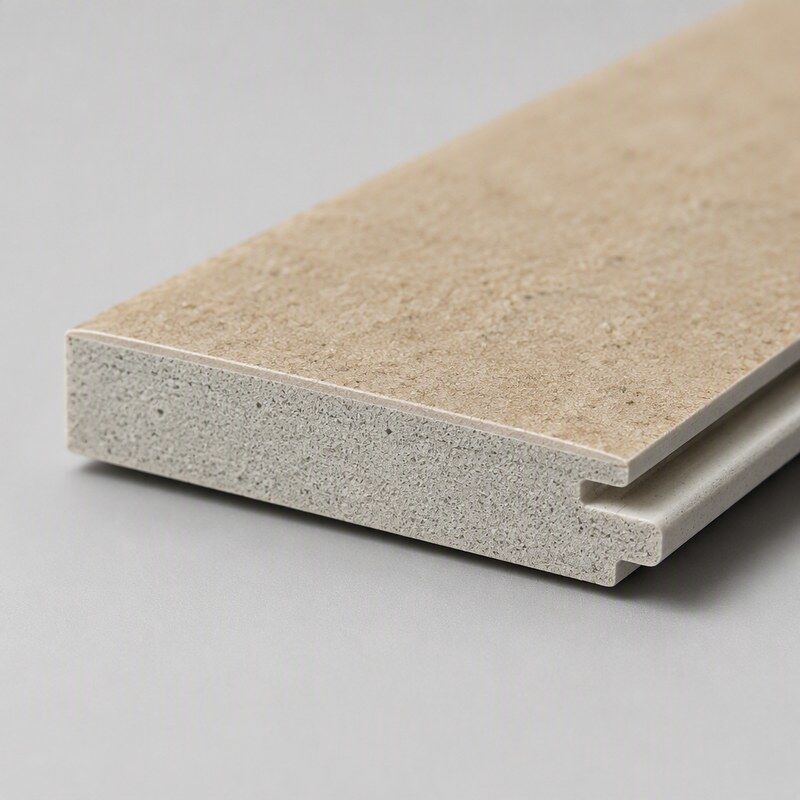 Warm Sandstone SPC Wall Panels for Salon and Beauty Studio Interior Cladding