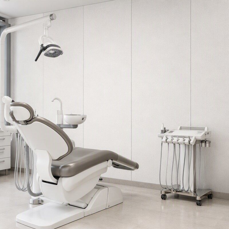 Soft White Linen SPC Wall Panels for Clinic and Medical Room Wall Cladding