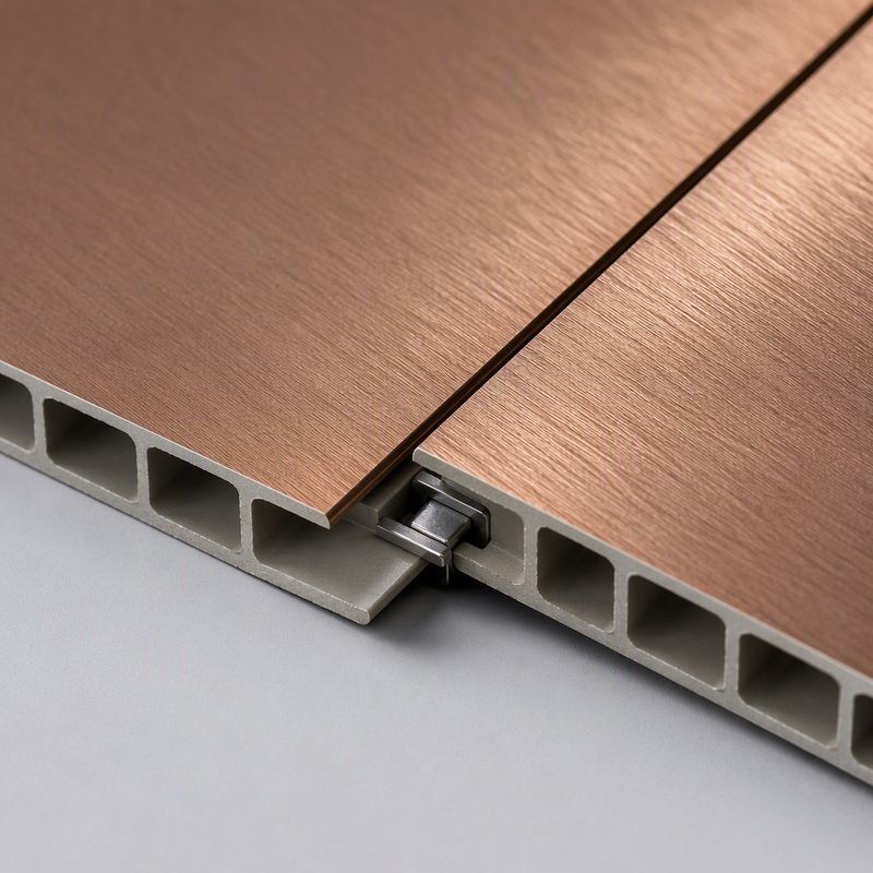 Metallic Copper Brushed PVC Wall Panel for Storefront and Shop Window Backdrop