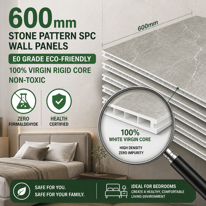 SPC Wall Panel Stone Pattern Accent Wall Sheet Fire Retardant for Bedroom Interiors