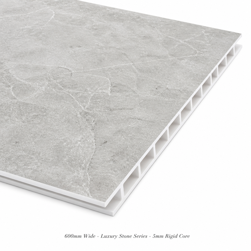 SPC Wall Panel Stone Pattern Accent Wall Sheet Fire Retardant for Bedroom Interiors