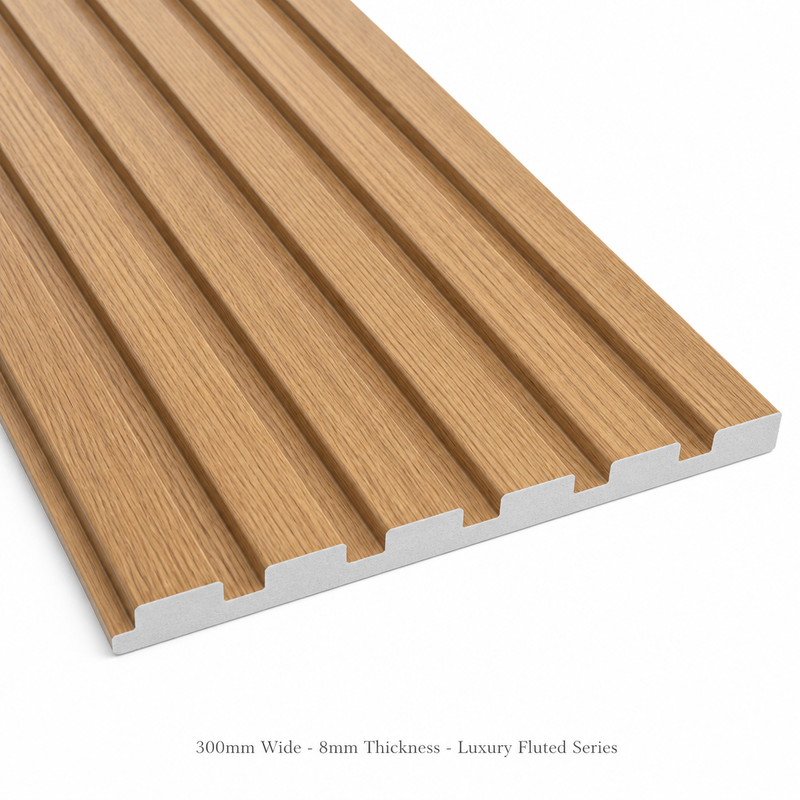 SPC Wall Panel Fluted Ribbed Accent Wall Slat Soundproof for Hotel Lobby Interiors