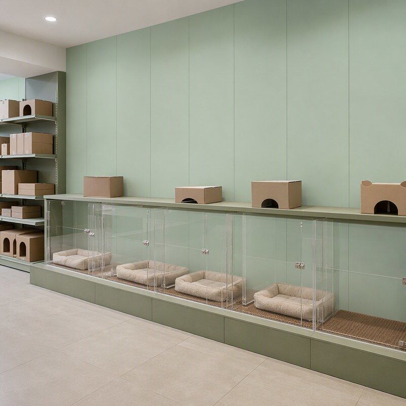 600mm Wide Soft Mint Green PVC Wall Panel for Pet Store and Veterinary Clinic Wall Cladding