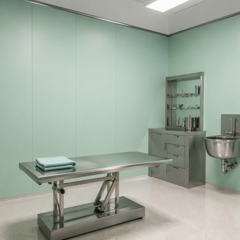 600mm Wide Soft Mint Green PVC Wall Panel for Pet Store and Veterinary Clinic Wall Cladding