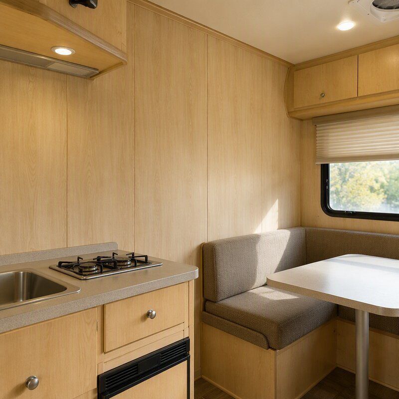 600mm Wide Light Maple Wood Grain PVC Wall Panel for Caravan and Boat Interior Wall Cladding