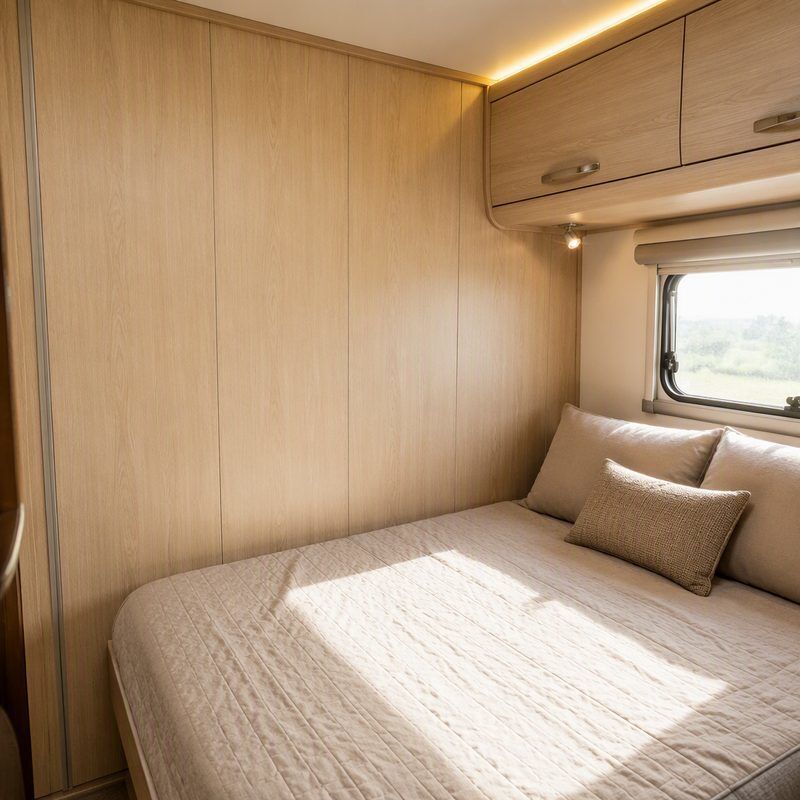 600mm Wide Light Maple Wood Grain PVC Wall Panel for Caravan and Boat Interior Wall Cladding
