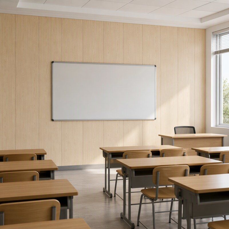 600mm Wide Pale Birch Wood Grain PVC Wall Panel for School Classroom and Corridor Cladding