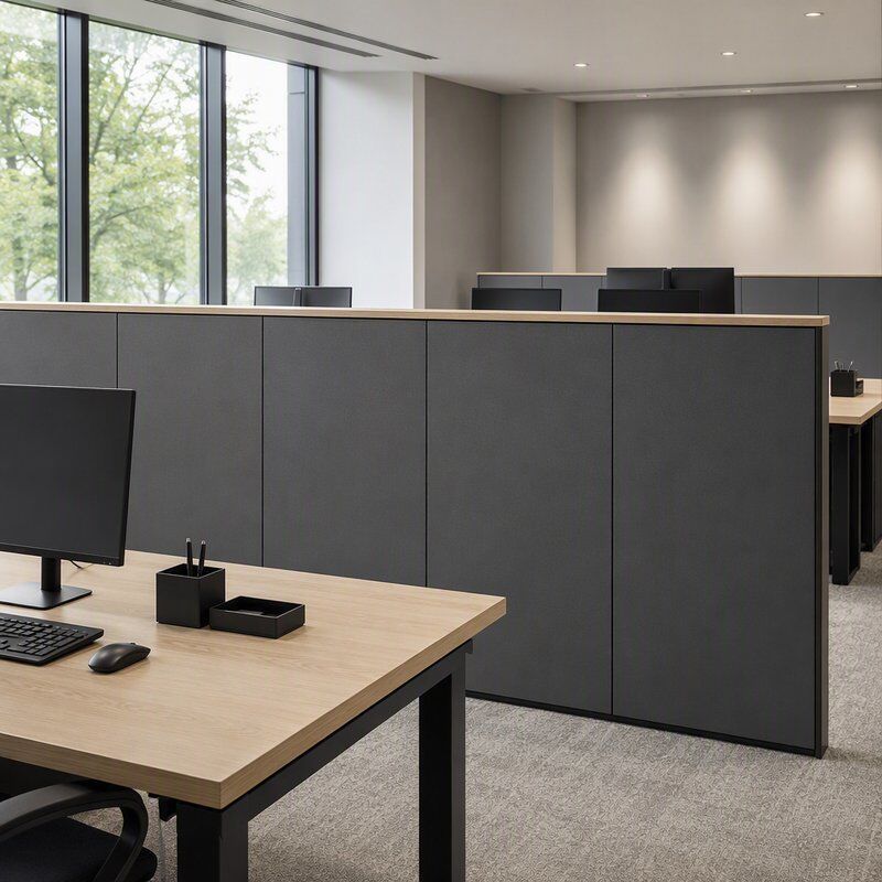600mm Wide Matt Graphite Grey PVC Wall Panel for Office Partition and Desk Screen Cladding