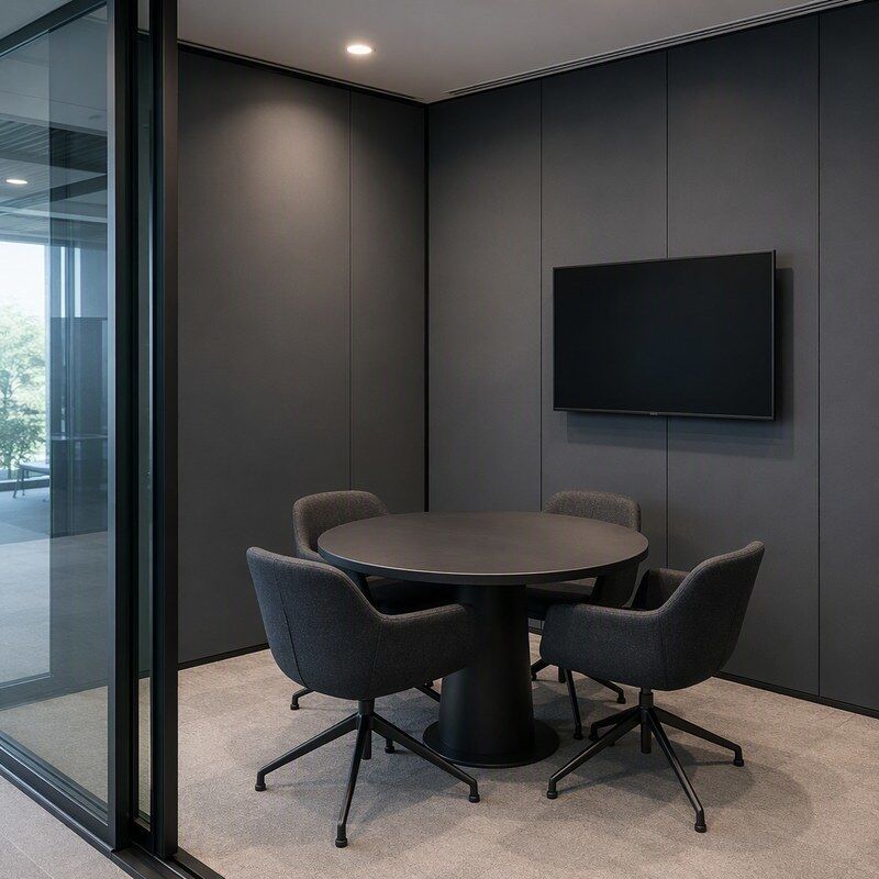 600mm Wide Matt Graphite Grey PVC Wall Panel for Office Partition and Desk Screen Cladding