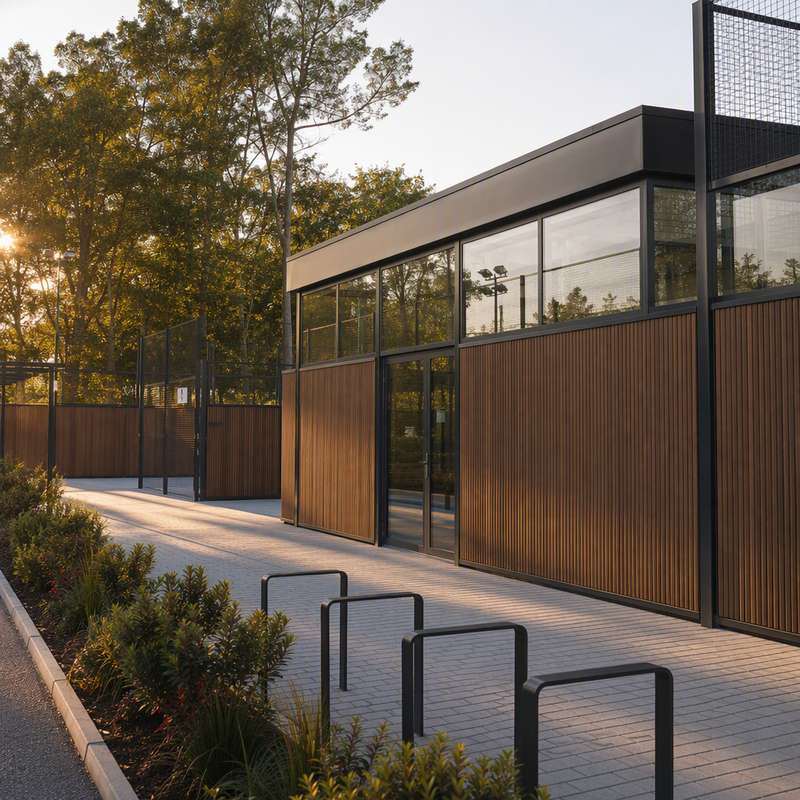 WPC Padel Court Wall Panel 219x26mm Outdoor Sports Court Surround Cladding Board