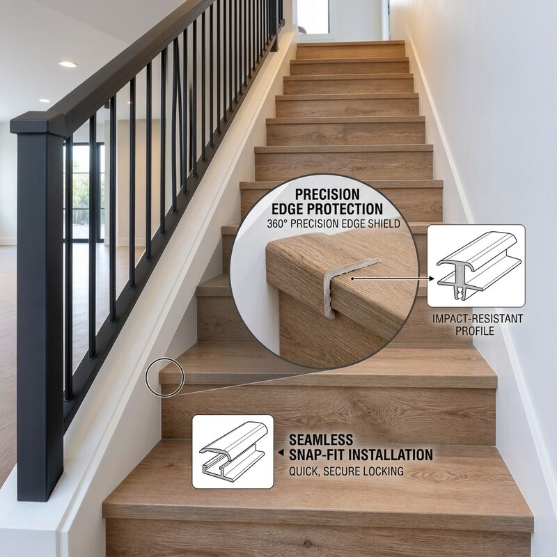 Waterproof SPC Flooring End Cap Trim 2400mm PVC Skirting Profile for Wall Panel Edge